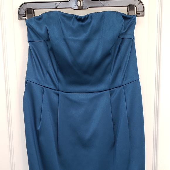 Express satin strapless dress teal size 6 - Picture 3 of 3